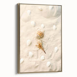 Vintage-style landscape painting on a framed canvas, featuring a serene summer scene in muted gold and black tones.