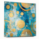 Abstract strokes wall art displayed in a side view, showcasing vibrant colors on acrylic glass with visible mounting pins, perfect for modern decor.