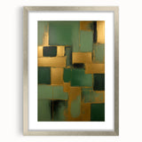 Abstract strokes wall art framed in silver, featuring a modern design with vibrant colors and a mat, perfect for contemporary home decor.