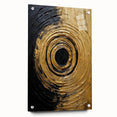 Abstract wall art featuring colorful strokes in a modern design, displayed in a side view on acrylic glass with visible mounting pins for an elegant finish.