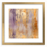 Abstract strokes wall art framed in gold with matting, showcasing vibrant colors and dynamic patterns, perfect for modern home decor.