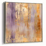 Framed abstract wall art featuring silver strokes on a textured canvas, showcasing a modern aesthetic for contemporary home decor, viewed from the side.