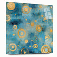 Abstract wall art featuring colorful strokes in vibrant hues, displayed in a sleek acrylic frame with visible mounting pins, ideal for modern decor.