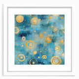 Abstract wall art featuring dynamic strokes in vibrant colors, framed with a white mat, showcasing modern design ideal for contemporary home decor.