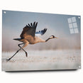 Side view of a chic acrylic glass wall art collection featuring contemporary designs, elegantly displayed with pins against a modern backdrop, perfect for home decor.