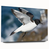 Acrylic wall art collection displayed from a side view, featuring vibrant abstract designs in various colors, elegantly mounted without visible pins, enhancing modern decor.