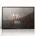 Framed wall art featuring a Basset Hound design, showcasing vibrant colors and intricate details on a black background, perfect for dog lovers' home decor.