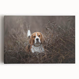 Basset Hound wall art on stretched canvas showcasing a playful dog design with rich colors, perfect for dog lovers’ home decor. Ideal for pet-themed spaces.