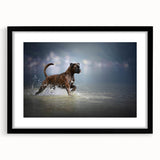 Black-framed wall art featuring a stylish boxer dog design, elegantly matted for display. Ideal for dog lovers, this piece enhances home decor with charm.