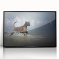 Framed wall art featuring a vibrant boxer dog design in black acrylic, showcasing detailed fur textures and a striking front view, ideal for dog lovers and home decor.