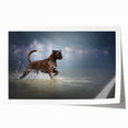 Boxer dog wall art print showcasing a playful and colorful design, featuring vibrant hues and a whimsical illustration style, perfect for pet lovers' home decor.