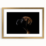Boxer dog wall art collection framed in gold, showcasing a vibrant and detailed design, perfect for dog lovers' home decor. Ideal for adding a stylish touch to any room.