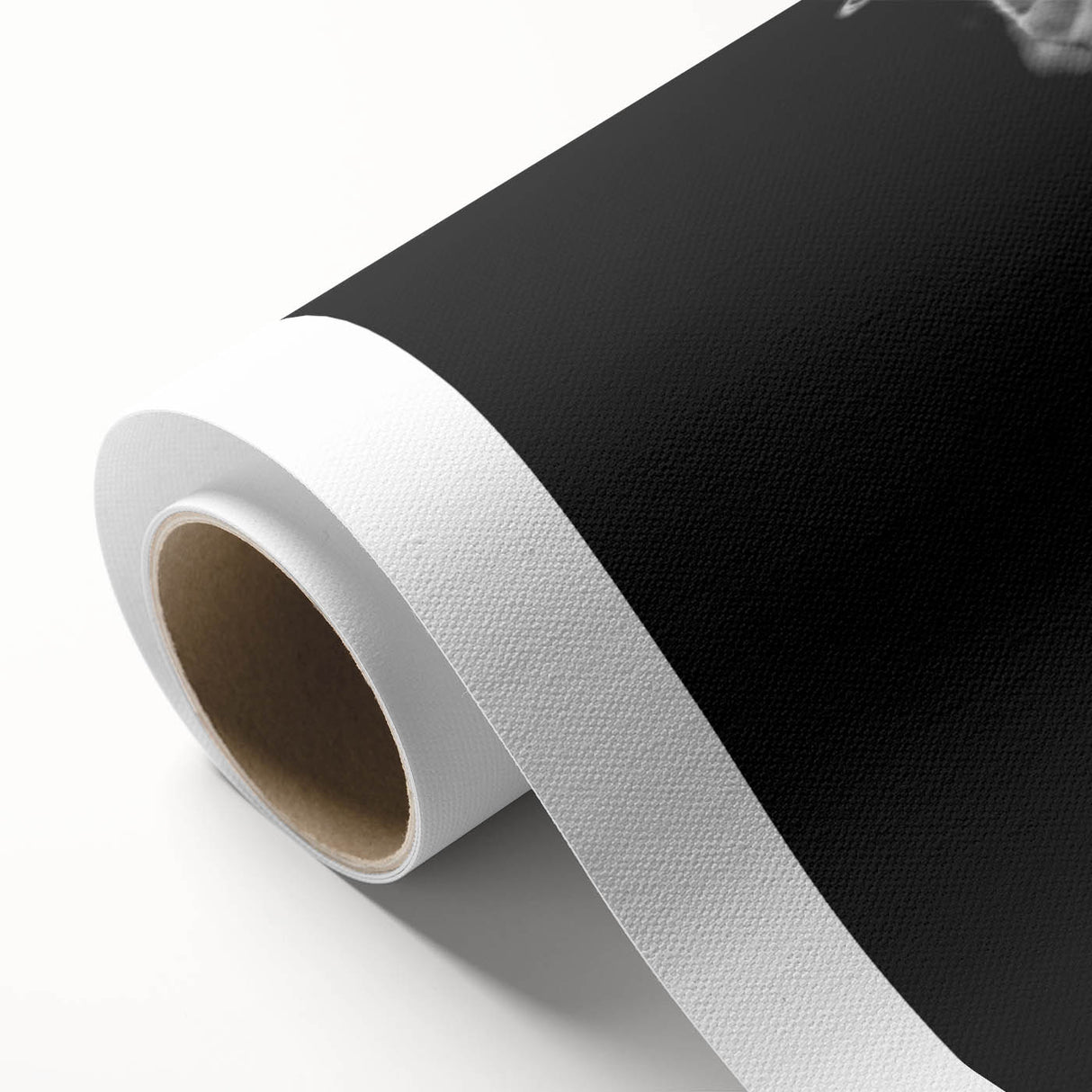 Rolled canvas artwork showcasing a playful bulldog design in vibrant colors, perfect for dog lovers, presented in a protective cardboard tube for shipping.