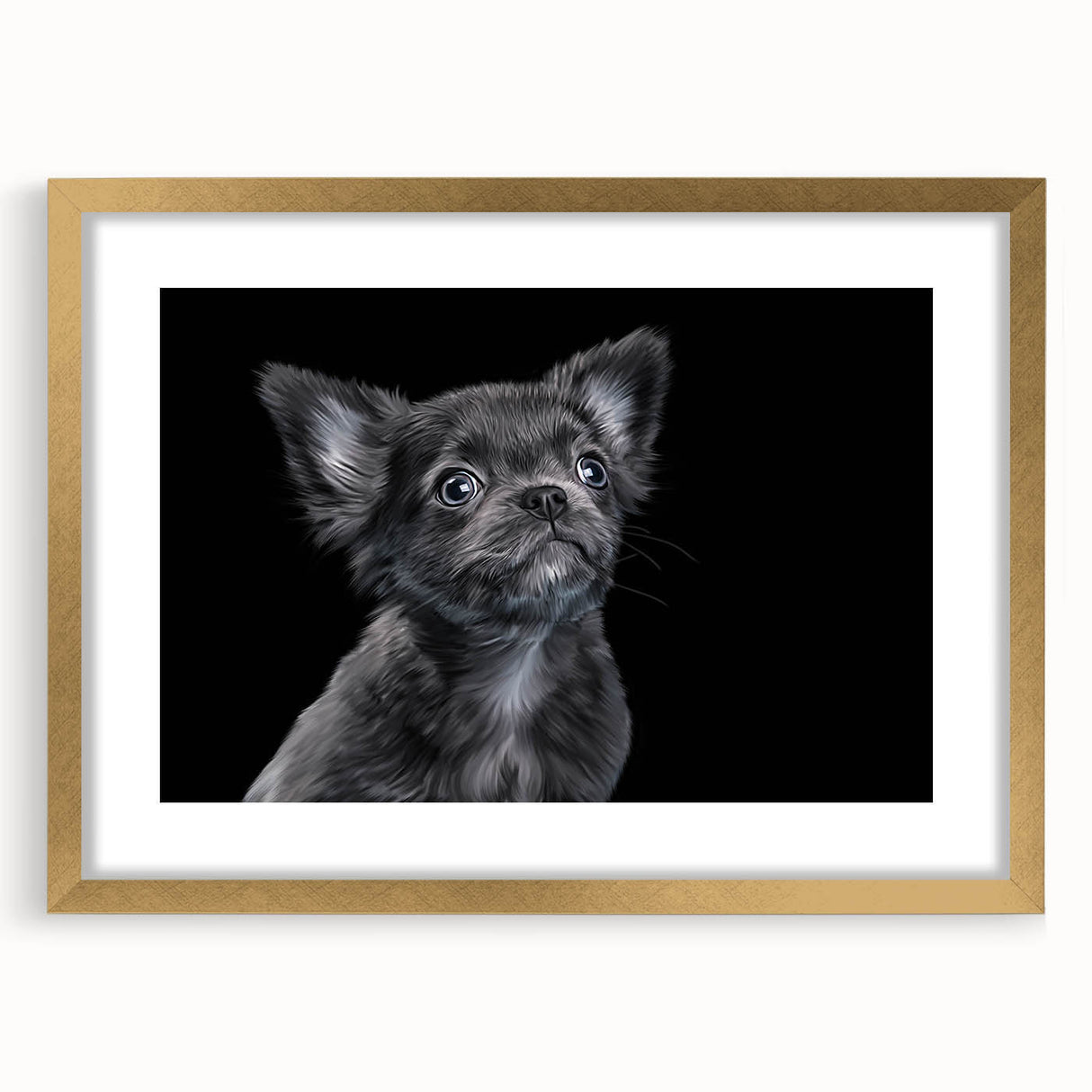 Framed wall art collection featuring a stylish bulldog design with a gold mat, perfect for adding a modern touch to any home decor. Ideal for dog lovers and pet-themed interiors.