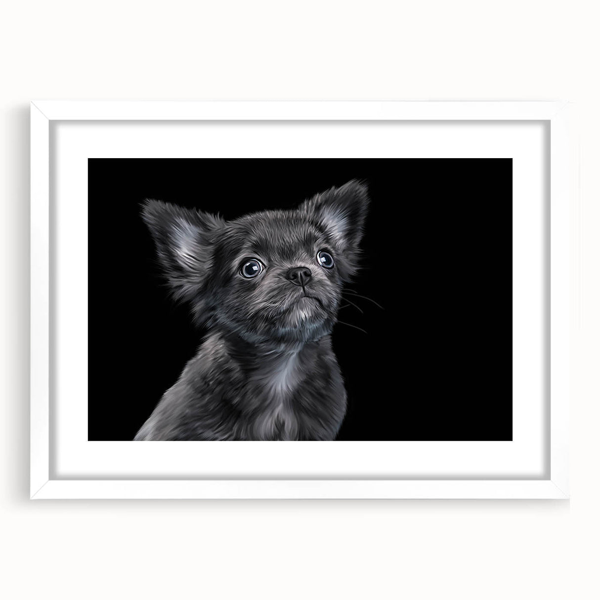 Framed wall art collection showcasing a stylish bulldog design on a white mat, perfect for dog lovers' home decor. Ideal for adding a modern touch to any room.