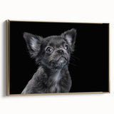 Framed canvas wall art featuring a stylish bulldog design in a modern gold frame, showcasing a side profile view with intricate details and vibrant colors. Perfect for pet lovers and home decor enthusiasts.