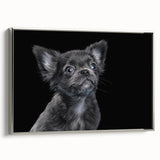 Framed wall art featuring a silver side view of a bulldog design, showcasing intricate details and vibrant colors, perfect for pet lovers' decor.