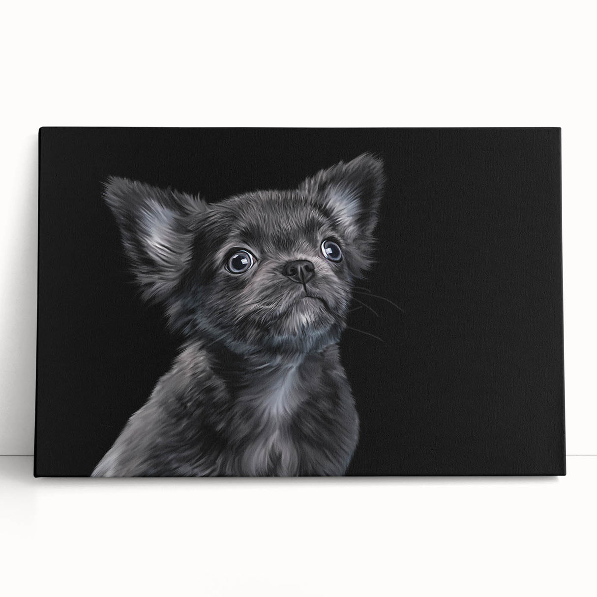 Stretched canvas wall art featuring a playful bulldog design, showcasing vibrant colors and intricate details, perfect for dog lovers' home decor.