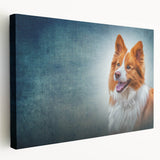 Collie dog wall art in vibrant colors, showcasing a side view of the breed on stretched canvas, perfect for dog lovers and home decor enthusiasts.