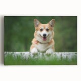 Corgi-themed wall art collection on stretched canvas, showcasing vibrant colors and playful design, perfect for pet lovers' home decor.