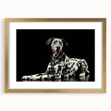 Framed wall art collection showcasing an elegant Dalmatian design with a gold frame and mat, perfect for dog lovers and modern home decor.