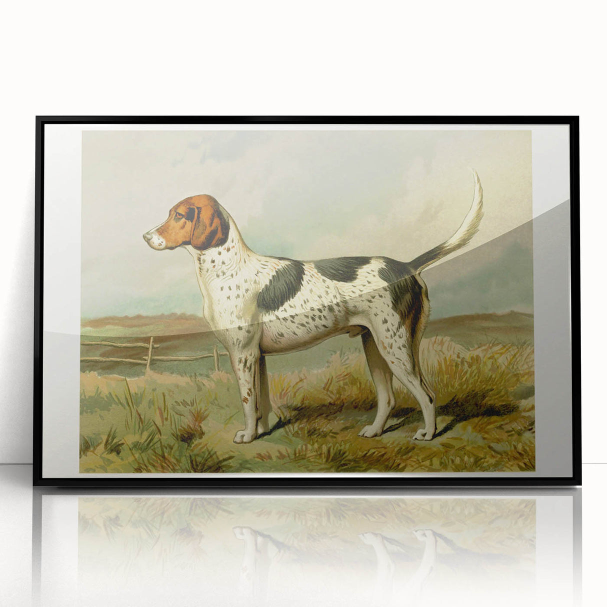 Framed wall art featuring a black and white Dalmatian design with an acrylic finish, perfect for pet lovers and modern home decor enthusiasts.