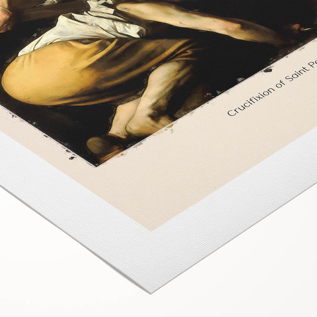 Art deco poster featuring a Caravaggio-inspired design on rolled canvas, suitable for dining room walls.
