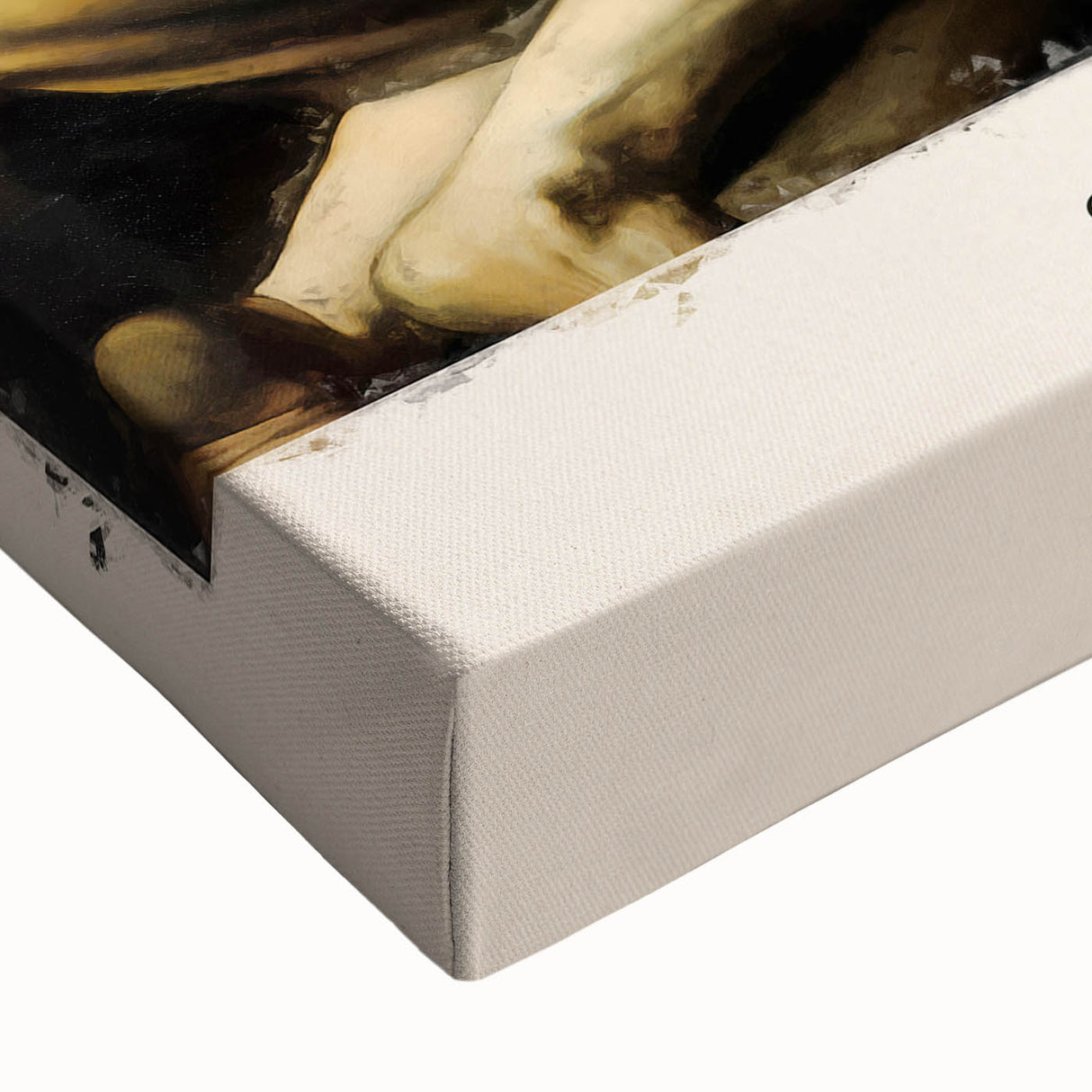 Large art depicting a black and white landscape painting on stretched canvas, suitable for bedroom wall decor.