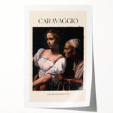 Extra large rolled print of Caravaggio-inspired floral art in muted earth tones.
