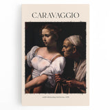 Black and white depiction of Caravaggio’s painting on large stretched canvas, suitable for kitchen wall art.