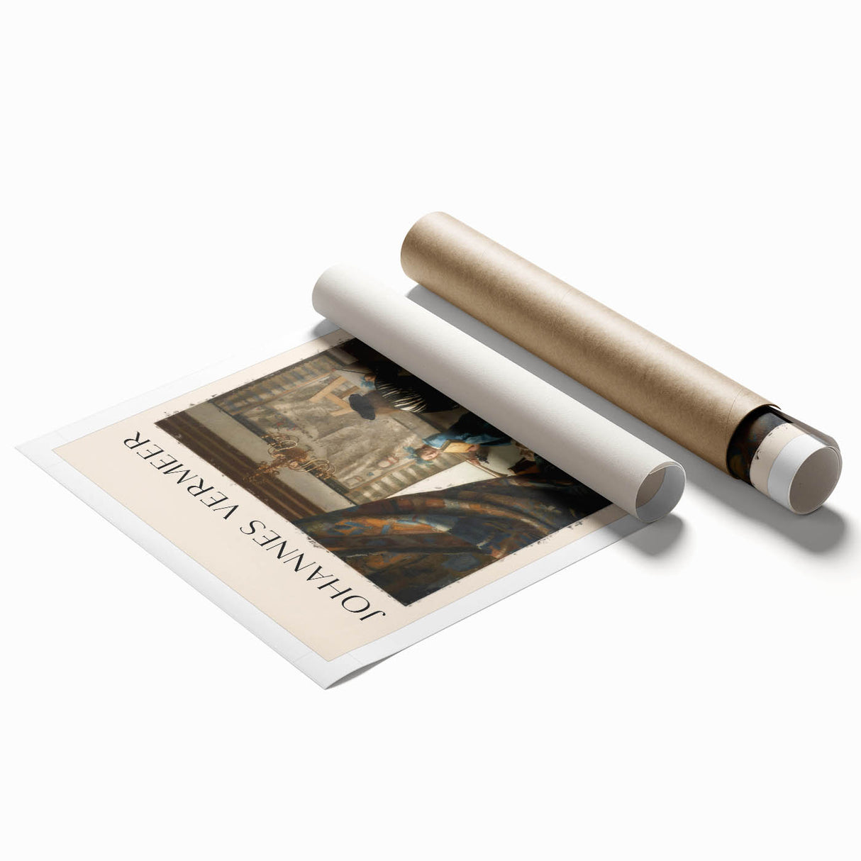 Extra large rolled print of a floral art design in muted tones, suitable for classy bathroom or large living room wall art.