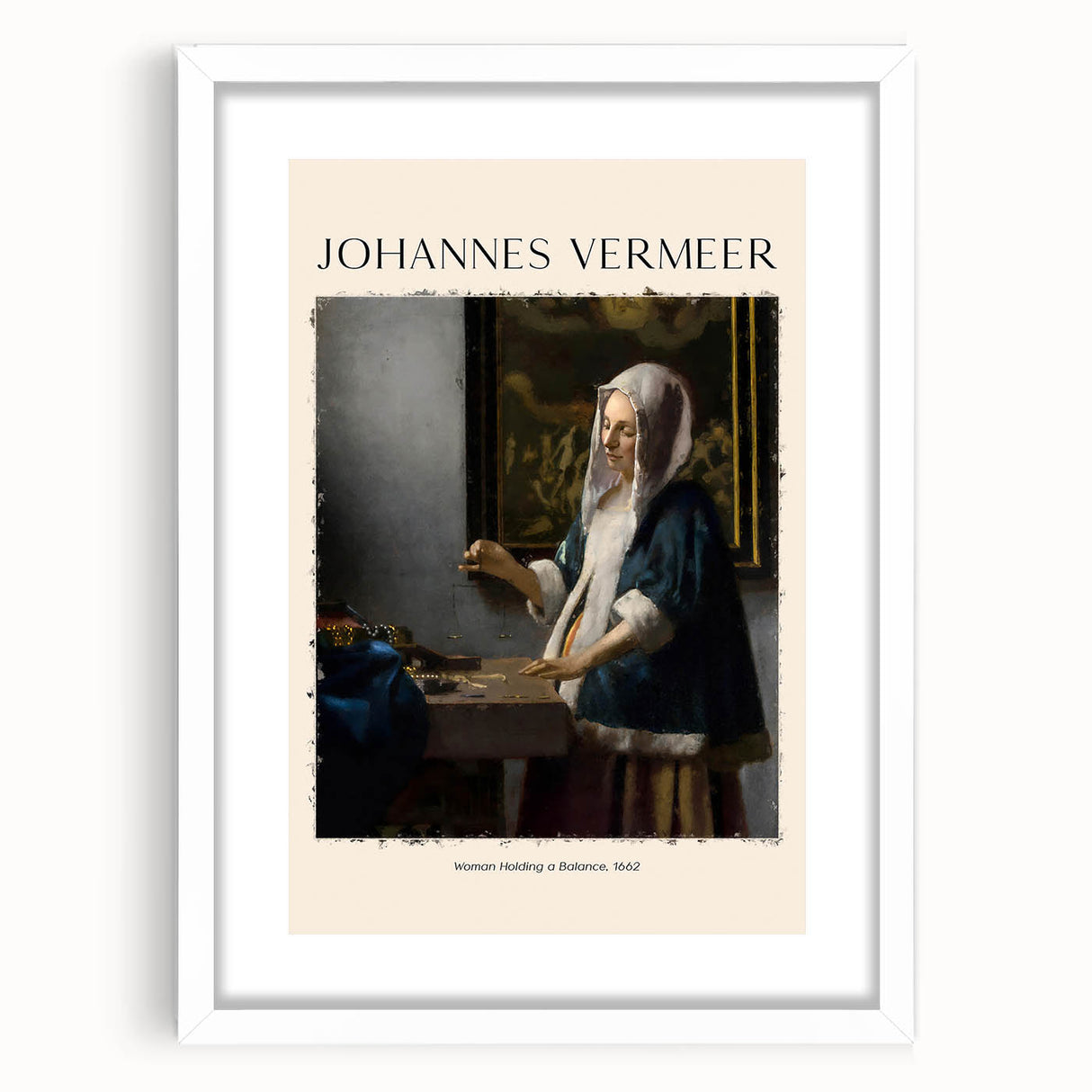 Extra large abstract art print of Johannes Vermeer's design.