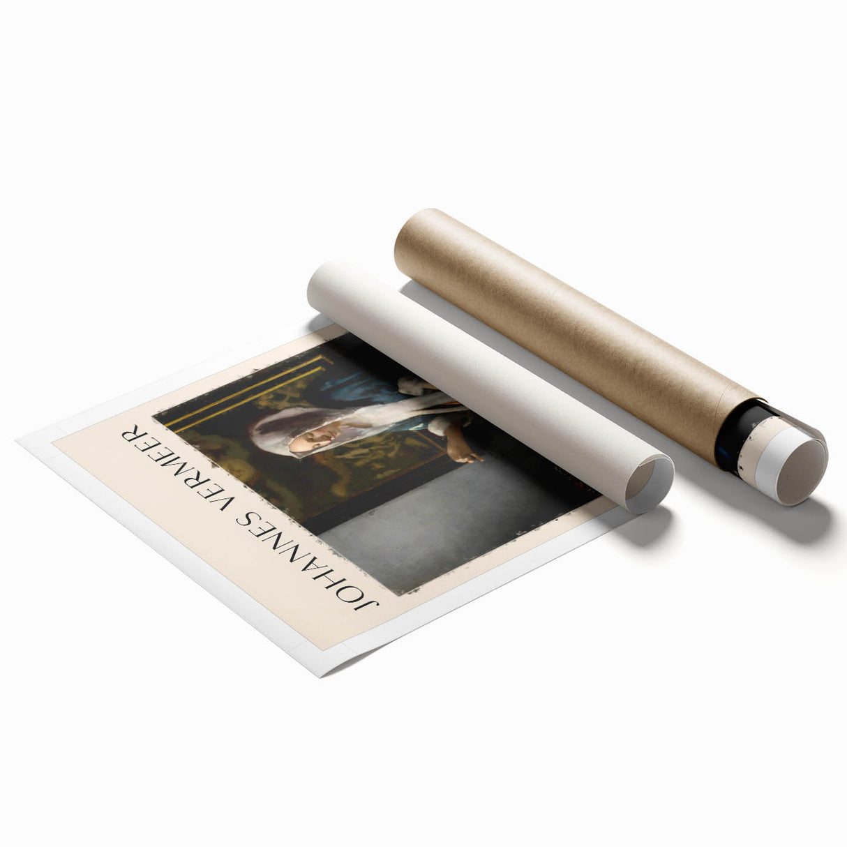Extra large rolled print of a floral art piece in pastel shades, suitable for classy bathroom or large living room decor.
