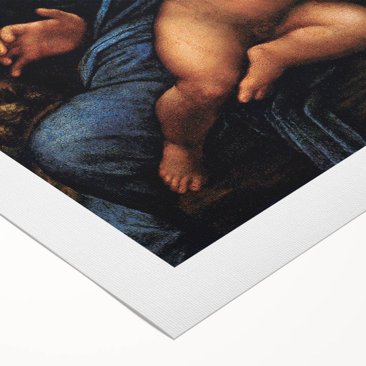 Art deco poster of Leonardo da Vinci's design on rolled canvas, featuring neutral and earth tones.