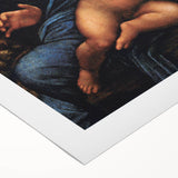 Art deco poster of Leonardo da Vinci's design on rolled canvas, featuring neutral and earth tones.