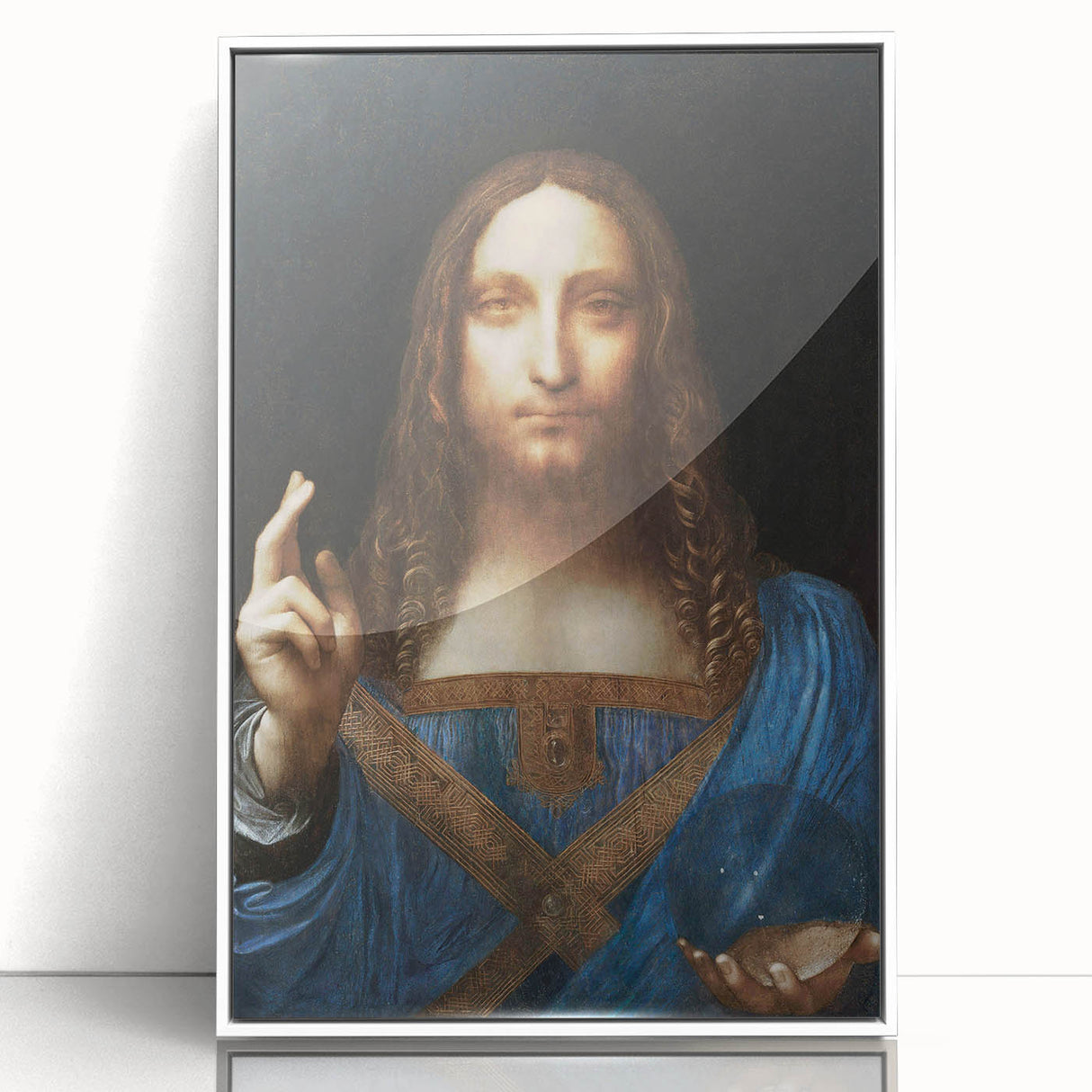 Acrylic print of a mid-century modernist Leonardo da Vinci design in muted tones, ideal for nursery wall decor.