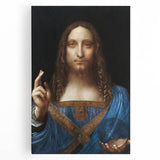 Black and white sketch of Leonardo da Vinci on stretched canvas, suitable as large kitchen art.