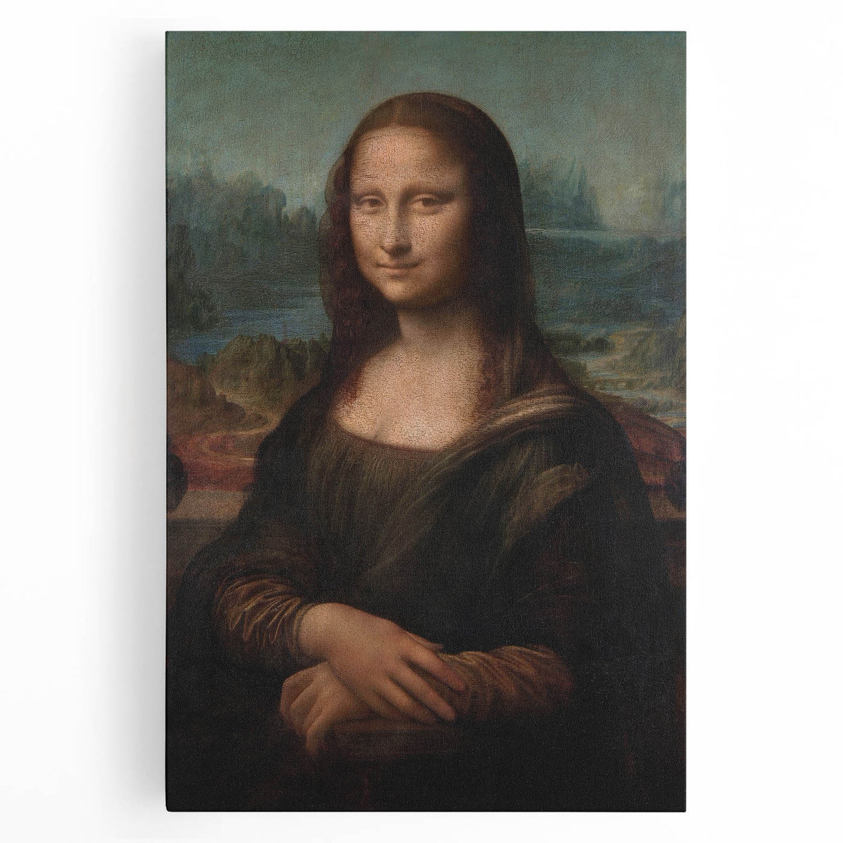 Black and white print of Leonardo da Vinci's sketches on a large stretched canvas, ideal for kitchen wall art.