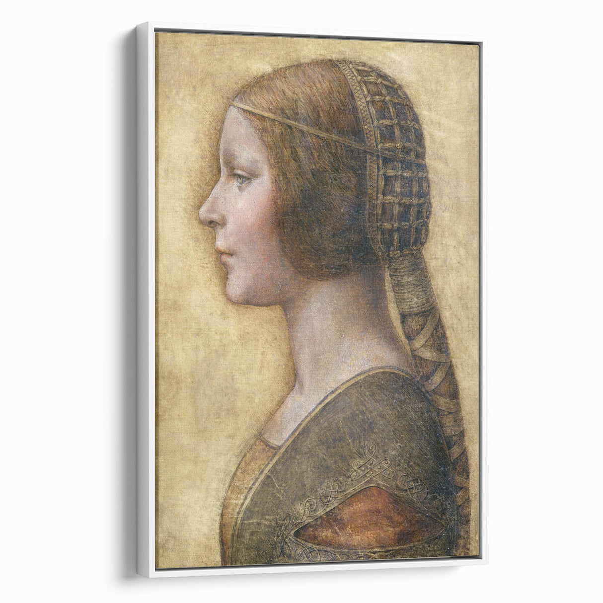 Framed canvas wall art depicting a vintage-style landscape, featuring muted earth tones, ideal for bedroom decor.