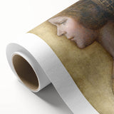 Art deco poster of a tranquil landscape, soft pastel shades on rolled canvas, suitable for nursery wall art.