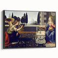 Black and white vintage poster art of a landscape painting on framed canvas, ideal for bedroom wall decor.