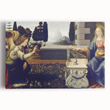 Black and white stretched canvas print of Leonardo da Vinci's artwork, suitable for kitchen wall art.