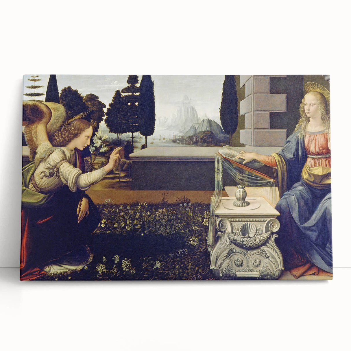 Black and white portrait of Leonardo da Vinci on stretched canvas, ideal for kitchen wall art or bedroom ambiance.