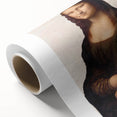 Art deco poster featuring a monochrome Leonardo da Vinci sketch on rolled canvas, ideal for nursery wall art.