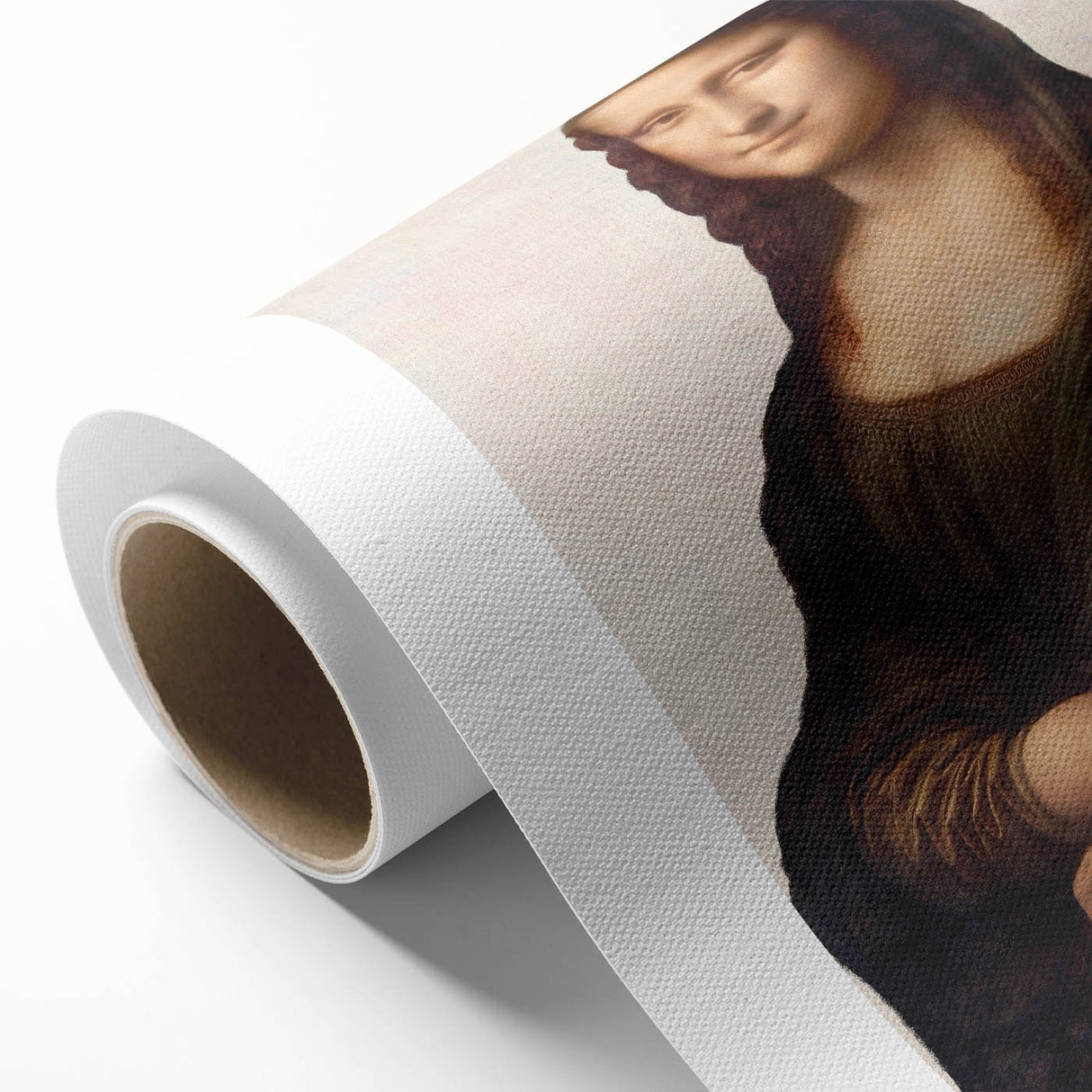 Art deco poster featuring a monochrome Leonardo da Vinci sketch on rolled canvas, ideal for nursery wall art.
