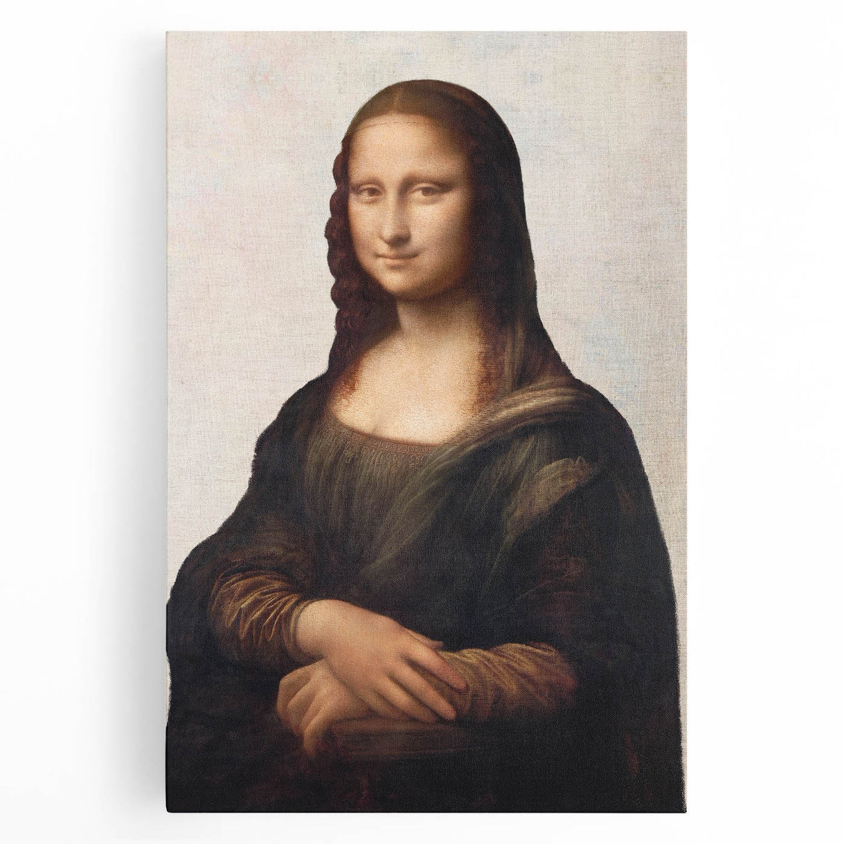 Black and white sketch of Leonardo da Vinci on stretched canvas, ideal for kitchen wall art.