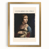 Textured art print of an abstract rendition of Leonardo da Vinci's work in muted earth tones, framed in gold.