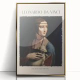 Mid-century modernist art depicting a Leonardo da Vinci-inspired design in gold and black tones, framed acrylic.