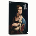 Acrylic glass print of Leonardo da Vinci-inspired design, featuring muted earth tones.