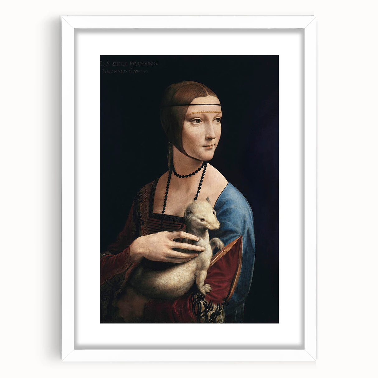 Extra large abstract art print of Leonardo da Vinci-inspired design in muted earth tones on a white framed canvas.